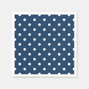 Serviette En Papier Point Polka bleu marine