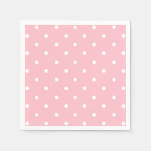 Serviette En Papier Pointe rose blanche 