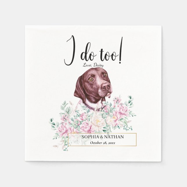Serviette En Papier Pointer Chien Mariage Cocktail Cocktail  Napkins (Devant)