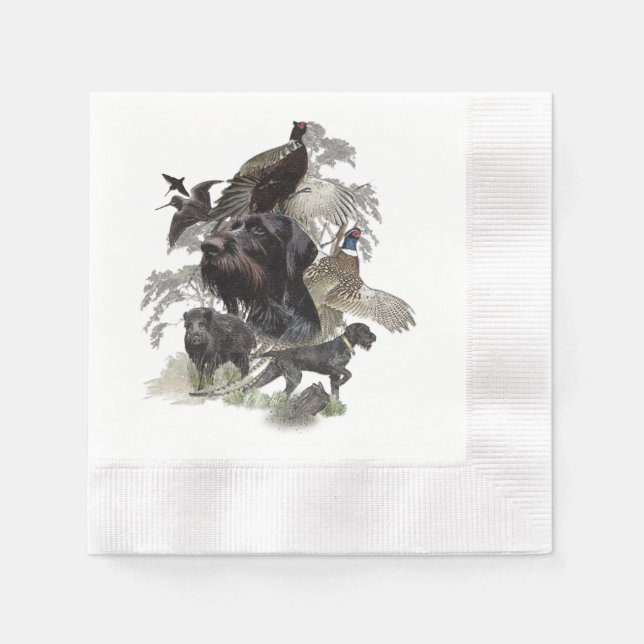 Serviette En Papier Pointeur À poils durs allemand (Devant)