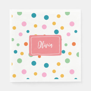 Serviette En Papier Points colorés personnalisés joyeux