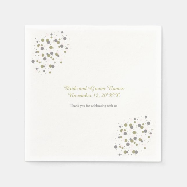 Serviette En Papier Points Confetti Gold Blush (Devant)