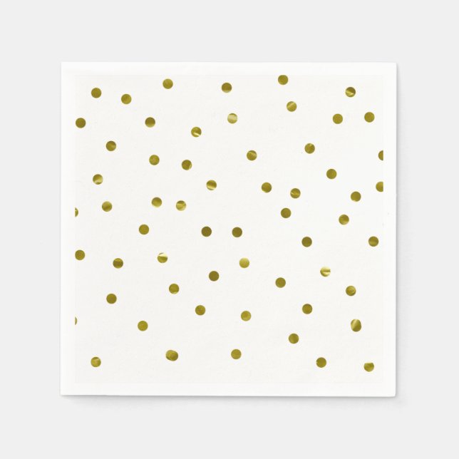 Serviette En Papier Points Confetti Or Faux Foil Moderne Chic Simple (Devant)