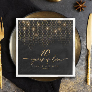 Serviette En Papier Points forts Gold 10th Anniversary ID1165
