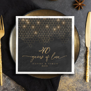 Serviette En Papier Points forts Gold 40th Anniversary ID1165