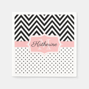 Serviette En Papier Points mignons et Chevron