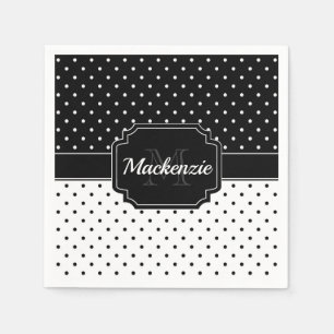 Serviette En Papier Points noirs et blancs