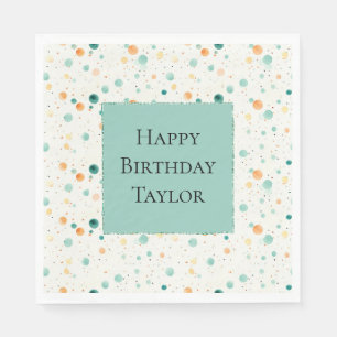 Serviette En Papier POINTS Tangerins Turquoise