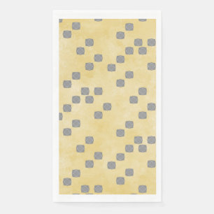 Serviette En Papier Pois contemporain jaune et gris Motif