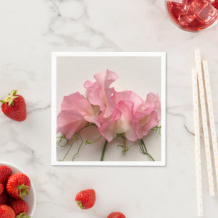 Serviette En Papier Pois doux roses gros