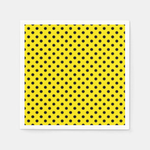 Serviette En Papier Pois jaunes et noirs