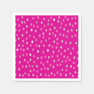 Serviette En Papier Pois magenta