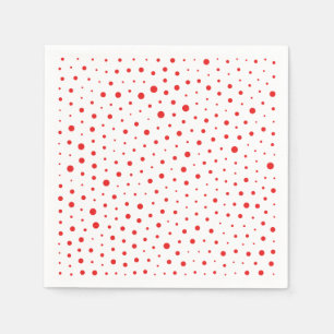 Serviette En Papier Pois moderne élégant - personnaliser Rouge BG