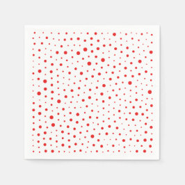 Serviette En Papier Pois modernes élégants - Rouge - Personnaliser BG