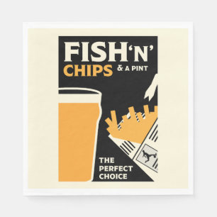 Serviette En Papier Poisson Et Chips Anglais