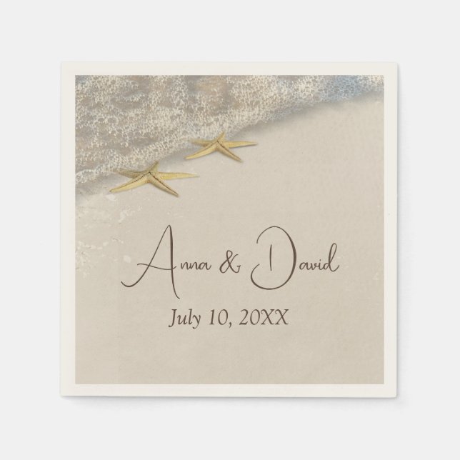 Serviette En Papier Poisson étoilé mariage (Devant)