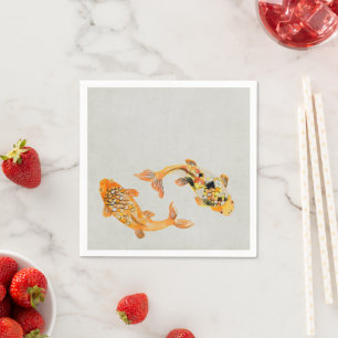 Serviette En Papier Poisson Koi Gold élégant