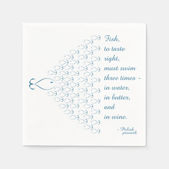 Serviette En Papier Poisson polonais Proverbe Napkin (Devant)