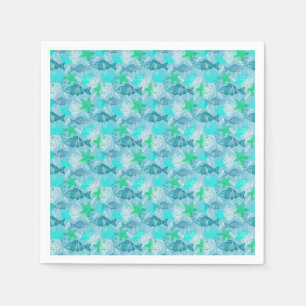 Serviette En Papier Poissons et coquillages