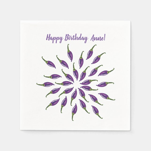 Serviette En Papier Poivpers Purple Mandala Art (Devant)