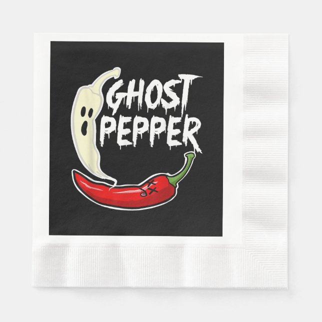 Serviette En Papier Poivre Fantôme Drôle épicé Halloween Fantôme Peppe (Devant)