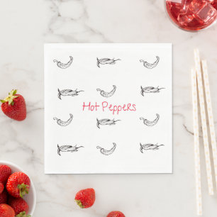 Serviette En Papier Poivrons chauds, serviettes Jalapeno