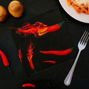Serviette En Papier Poivrons chili enflammés