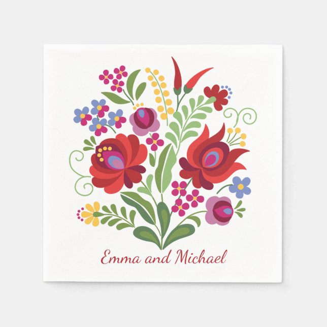 Serviette En Papier Poivrons rouges design hongrois (Devant)