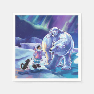 Serviette En Papier Polar Pals Art