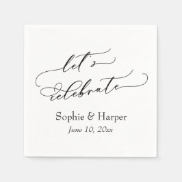 Serviette En Papier Police de script de luxe simple Faisons la fête