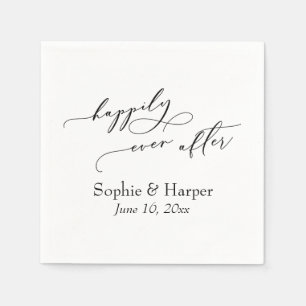 Serviette En Papier Police De Script De Luxe Simple Joyeusement Après