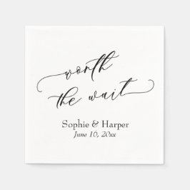 Serviette En Papier Police de script de luxe Simple Worth the Wait