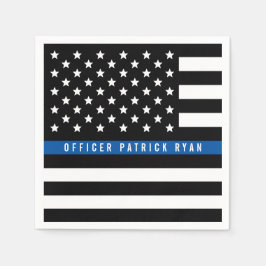 Serviette En Papier Police Mince Blue Line American Flag Ajouter un no