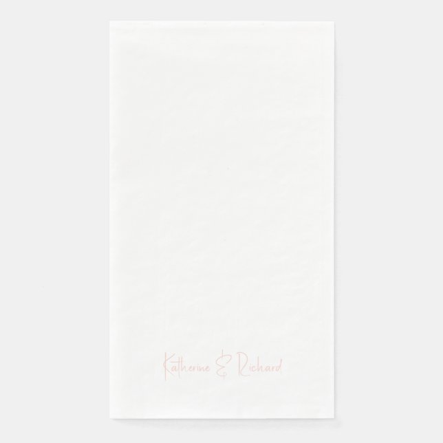 Serviette En Papier Police moderne Blush Names Papier Serviettes d'hôt (Devant)