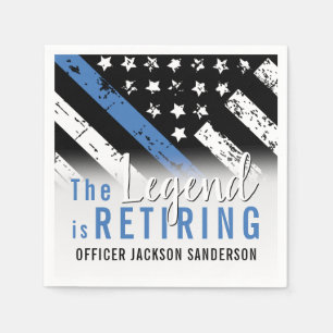 Serviette En Papier Police Retraite Ligne bleue Drapeau Application de