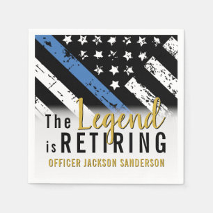 Serviette En Papier Police Retraite Ligne bleue Drapeau Application de