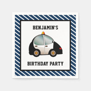 Serviette En Papier Police Voiture Anniversaire papier de fête