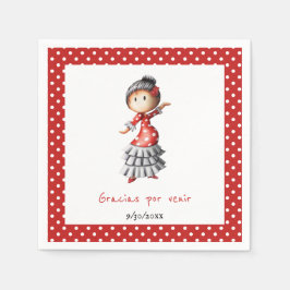 Serviette En Papier Polka Dot Rouge Espagnol Enceinte Sevillana