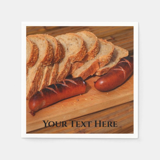 Serviette En Papier Pologne Polska Cuisine polonaise Kielbasa Saucisse (Devant)