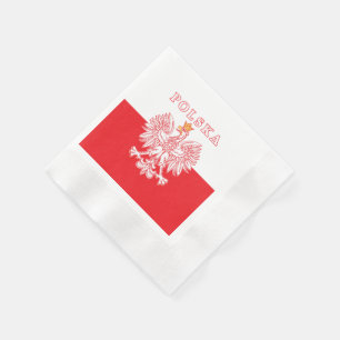 Serviette En Papier Polska avec le polonais Eagle de rouge