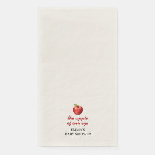 Serviette En Papier Pomme de nos yeux texte rouge pour baby shower aut