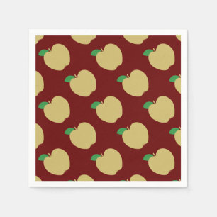 Serviette En Papier Pomme d'or en rouge