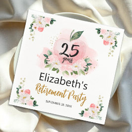 Serviette En Papier Pomme Floral Teacher Parti de retraite