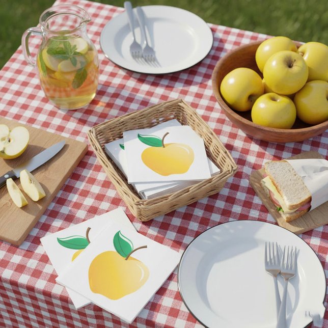 Serviette En Papier Pomme jaune dorée (Créateur téléchargé)