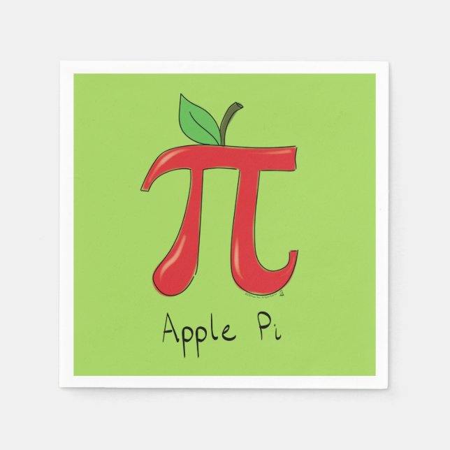 Serviette En Papier Pomme Pi Cute Math Pi Jour Partie Napkins (Devant)