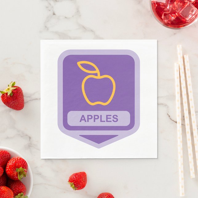 Serviette En Papier Pomme violette Badge Conception Fruit Lover (Créateur téléchargé)