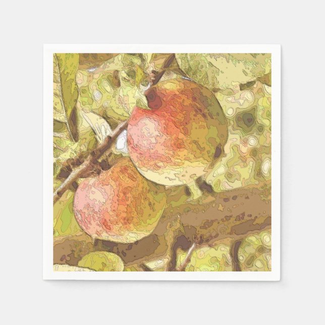 SERVIETTE EN PAPIER POMMES (Devant)