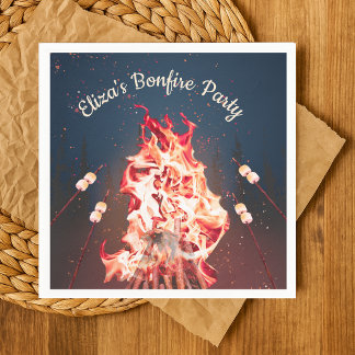 Serviette En Papier Pommes de feu rustiques et Marshmallows Papier Nap
