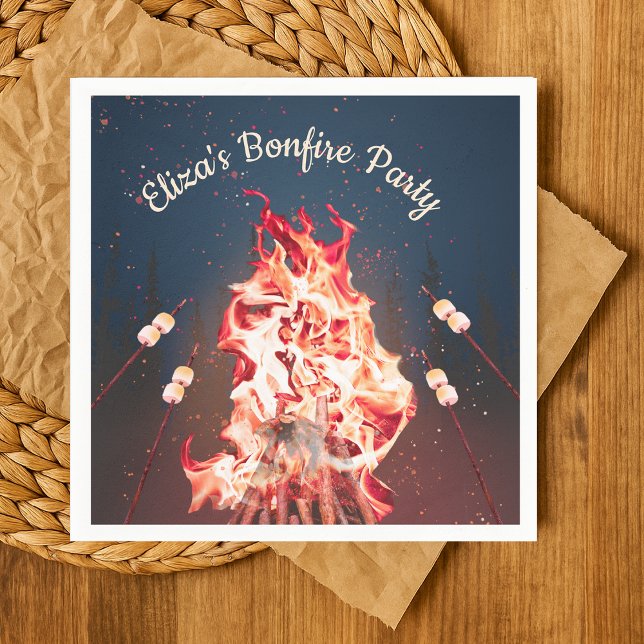 Serviette En Papier Pommes de feu rustiques et Marshmallows Papier Nap (Rustic Bonfire and Marshmallows Paper Napkin
)