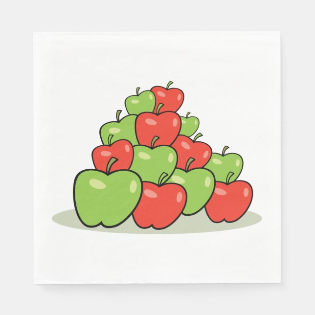 Serviette En Papier Pommes rouges et vertes (Devant)